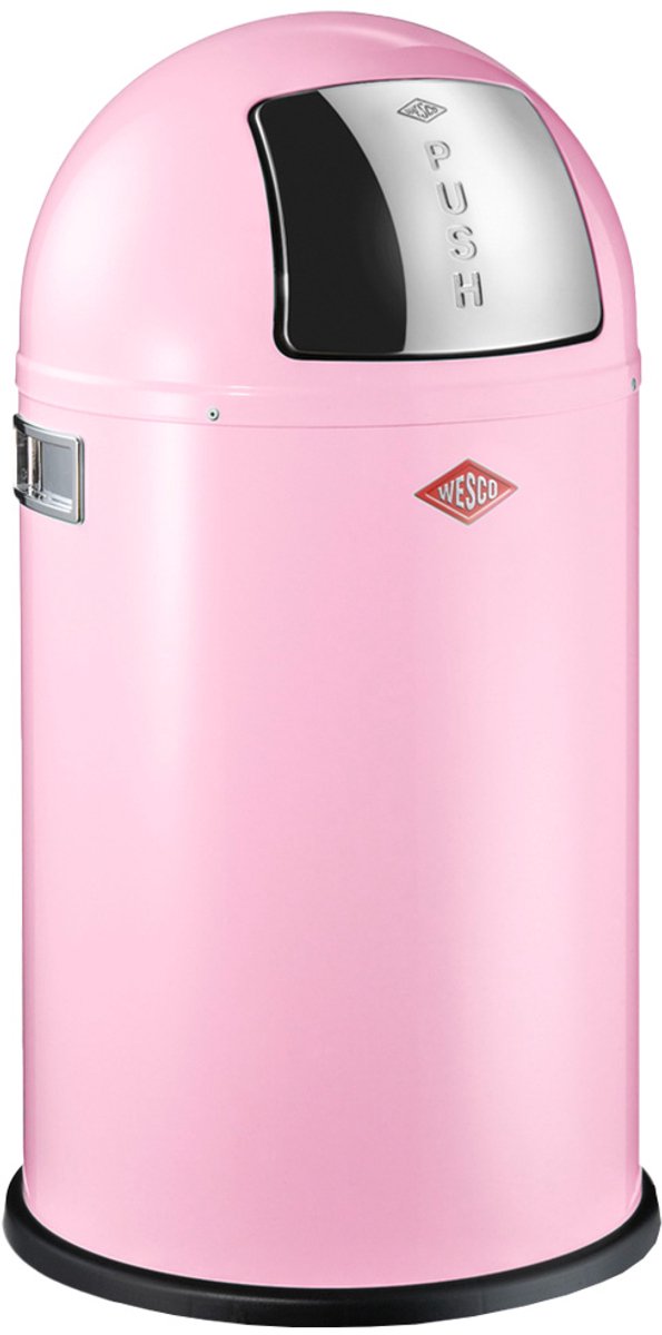 Wesco Pushboy Junior Abfallbehälter | 22 Liter | Metall - rosa | Mülleimer - hergestellt in Deutschland