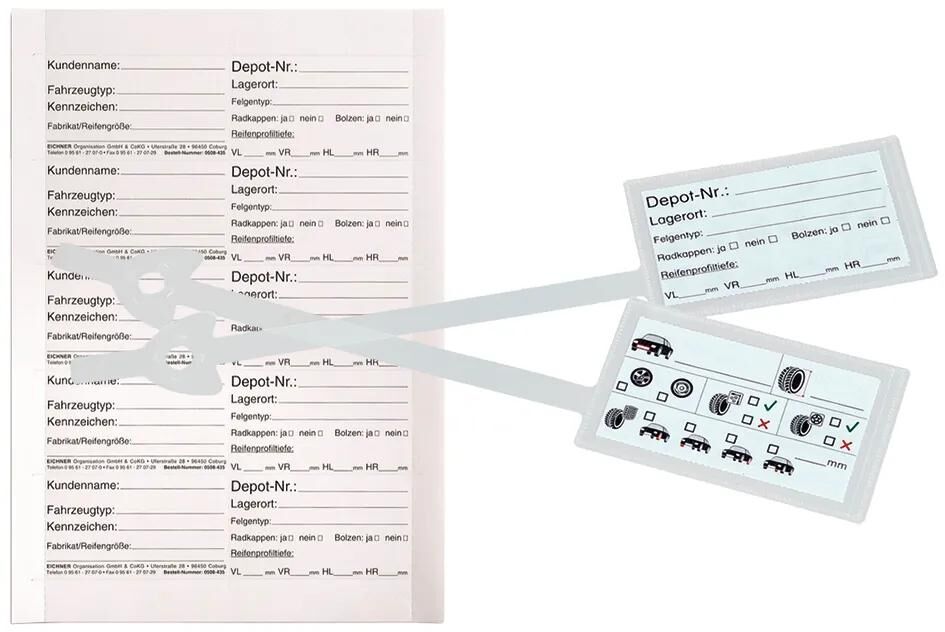 Eichner Rad-Reifenanhänger-Set Rad Reifenanhänger 100er Pack