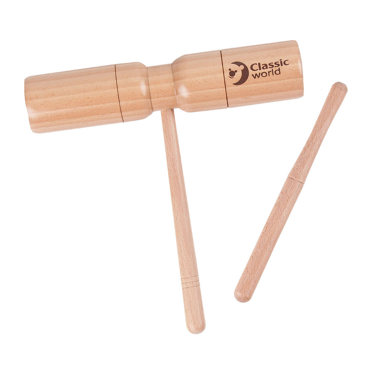 Klassischer Welt -Holz -Tonblock mit Griff und Stick