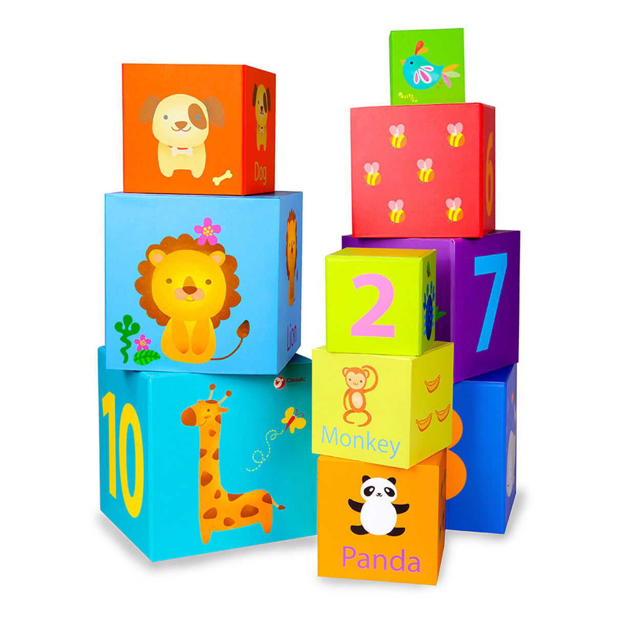 Classic World Stapelbausteine Figuren und Tiere, 10-tlg.