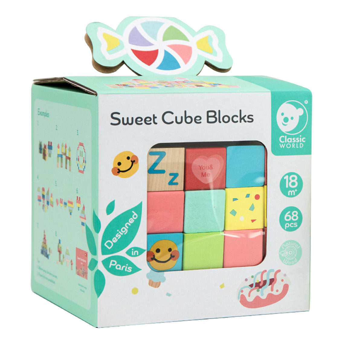 Klassische, süße Würfelbausteine aus Holz