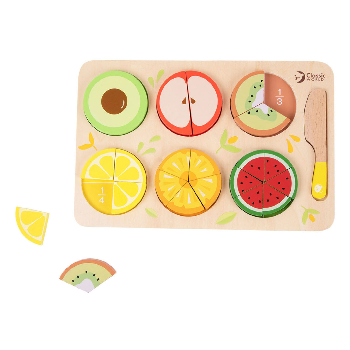 Classic World Holz-Brüche-Puzzle, Lernspielzeug, 22-teilig.