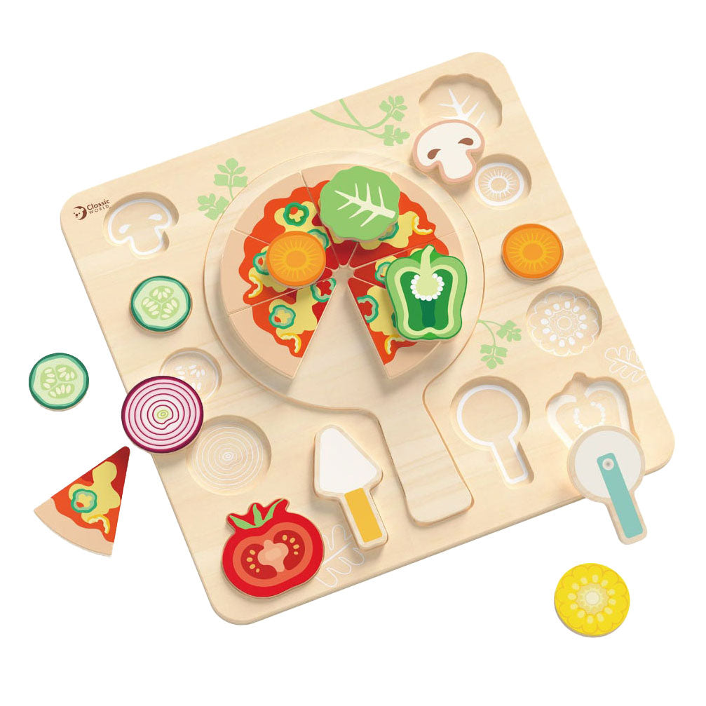Classic World Holzformpuzzle Pizza, 22-tlg.