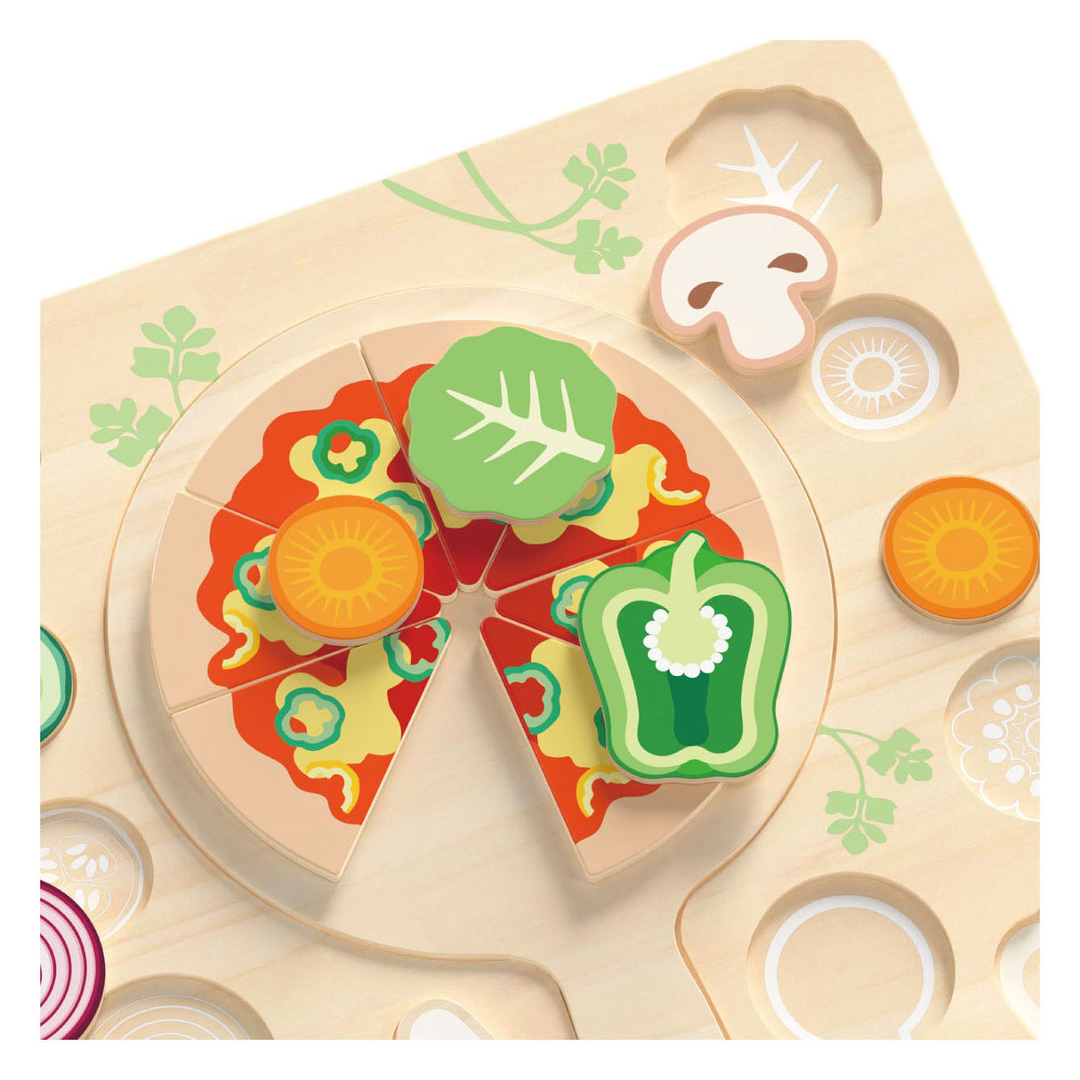 Classic World Holzformpuzzle Pizza, 22-tlg.