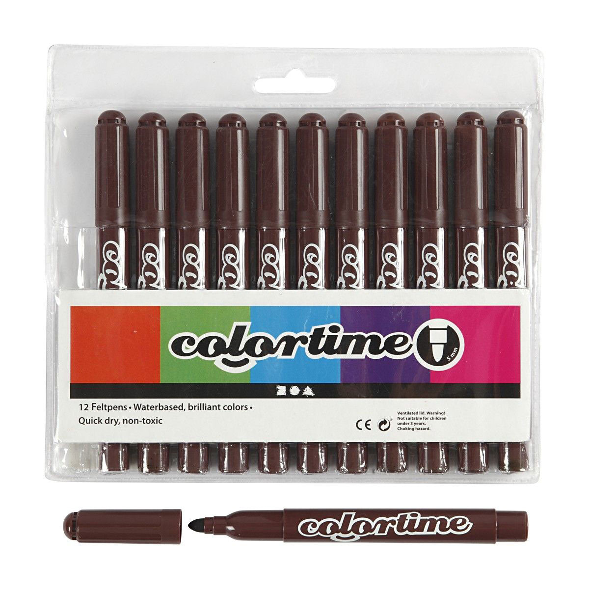 Creativ Company dunkelbraune Jumbo-Marker, 12 Stk.