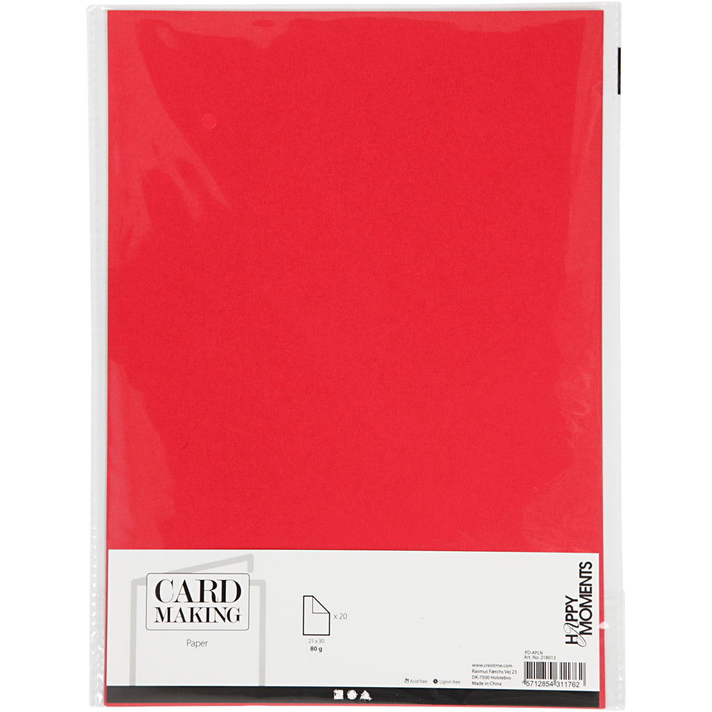 Creativ Firmenpapier rot A4 80gr, 20 Stk.