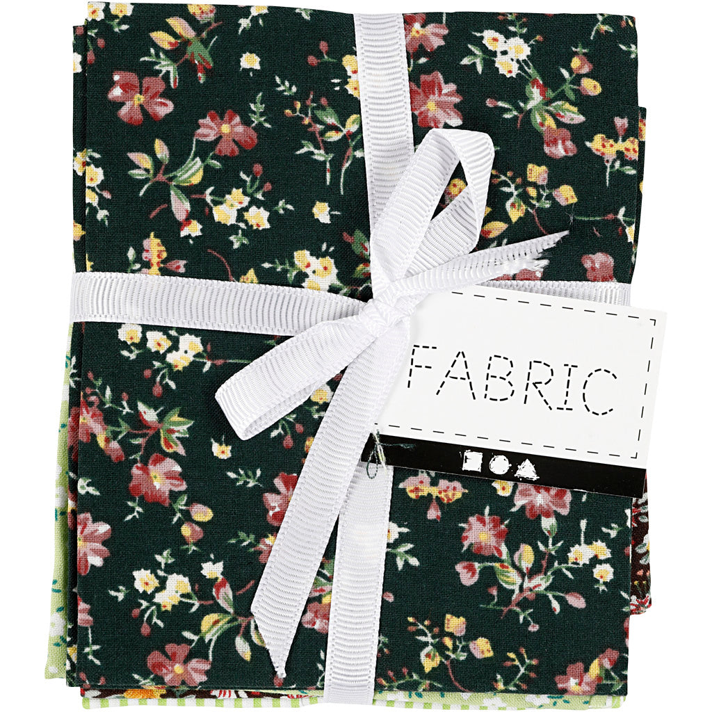 Creativ Company Patchworkstoff grün 45x55cm, 4 Stk.