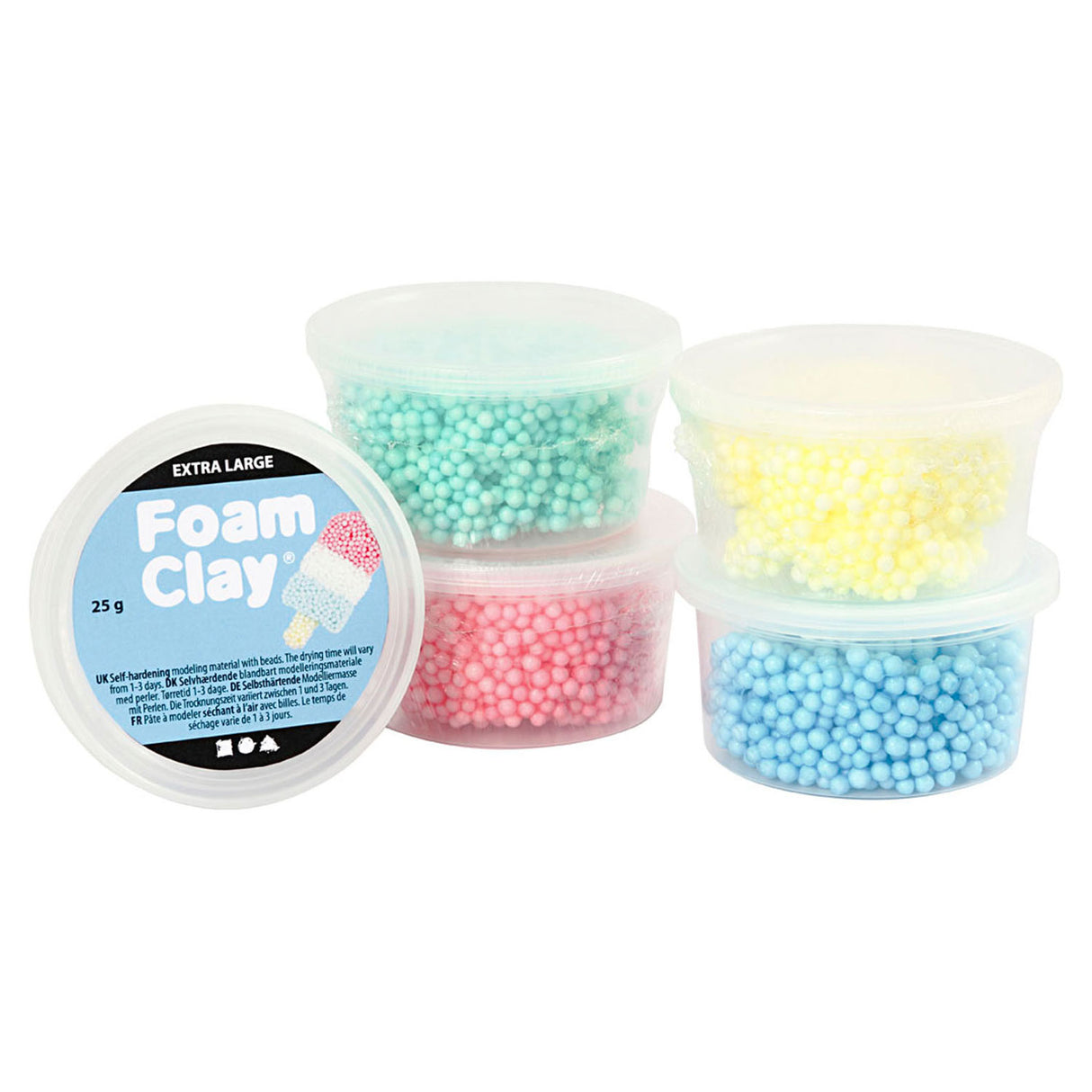 Creativ Company Foam Clay extra groß, 5 Farben