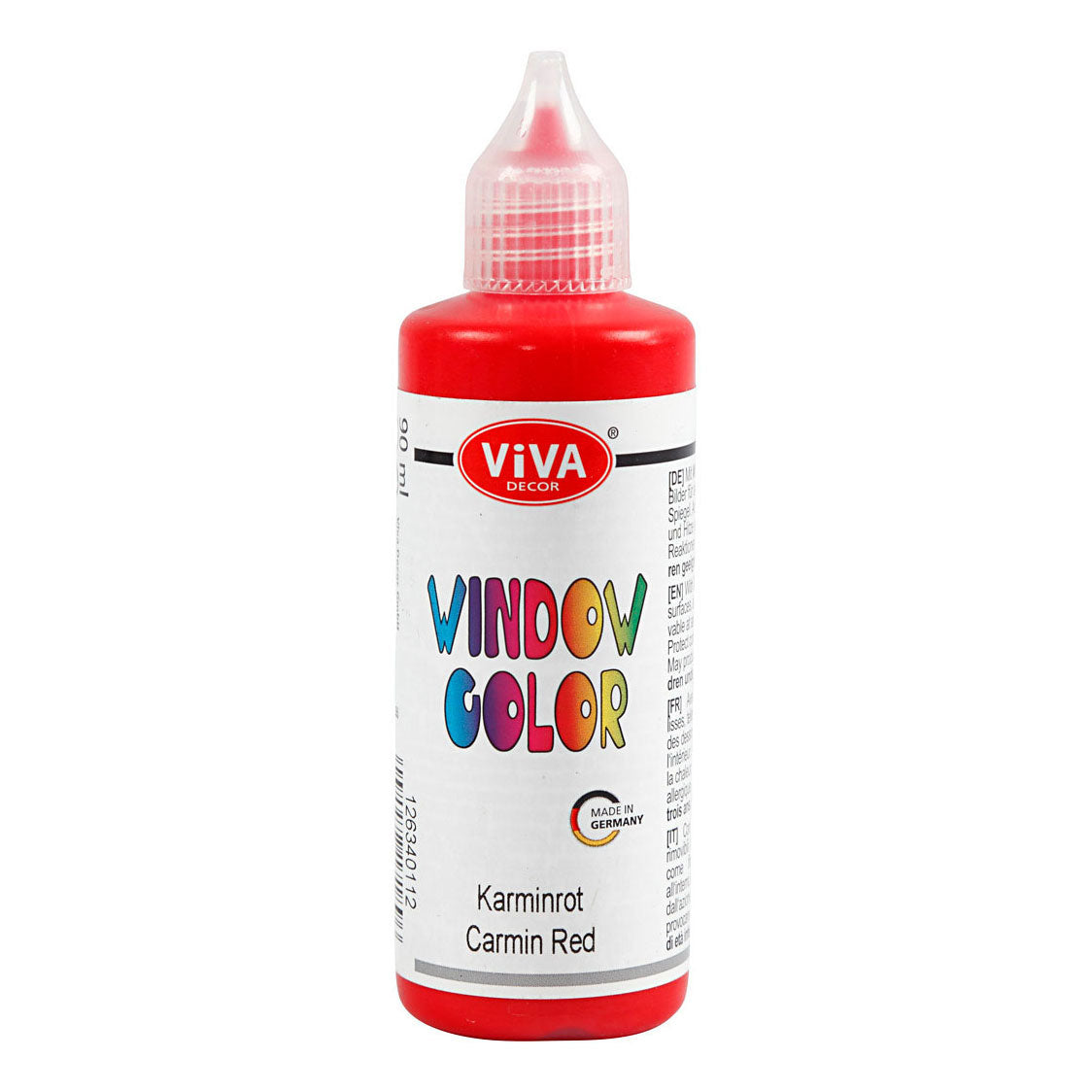 Creativ Company Fenster Farbaufkleber und Glasfarbe - Charmine Rood, 90 ml