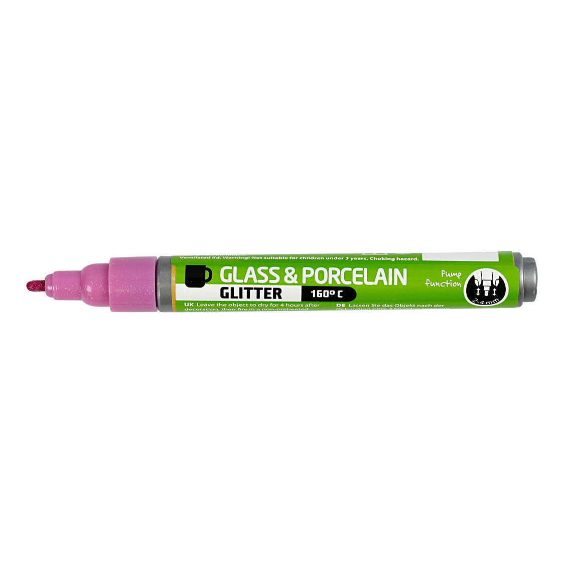 Creativ Company Glass und Porzellan starten Glitzer Semi-Cover-Pink