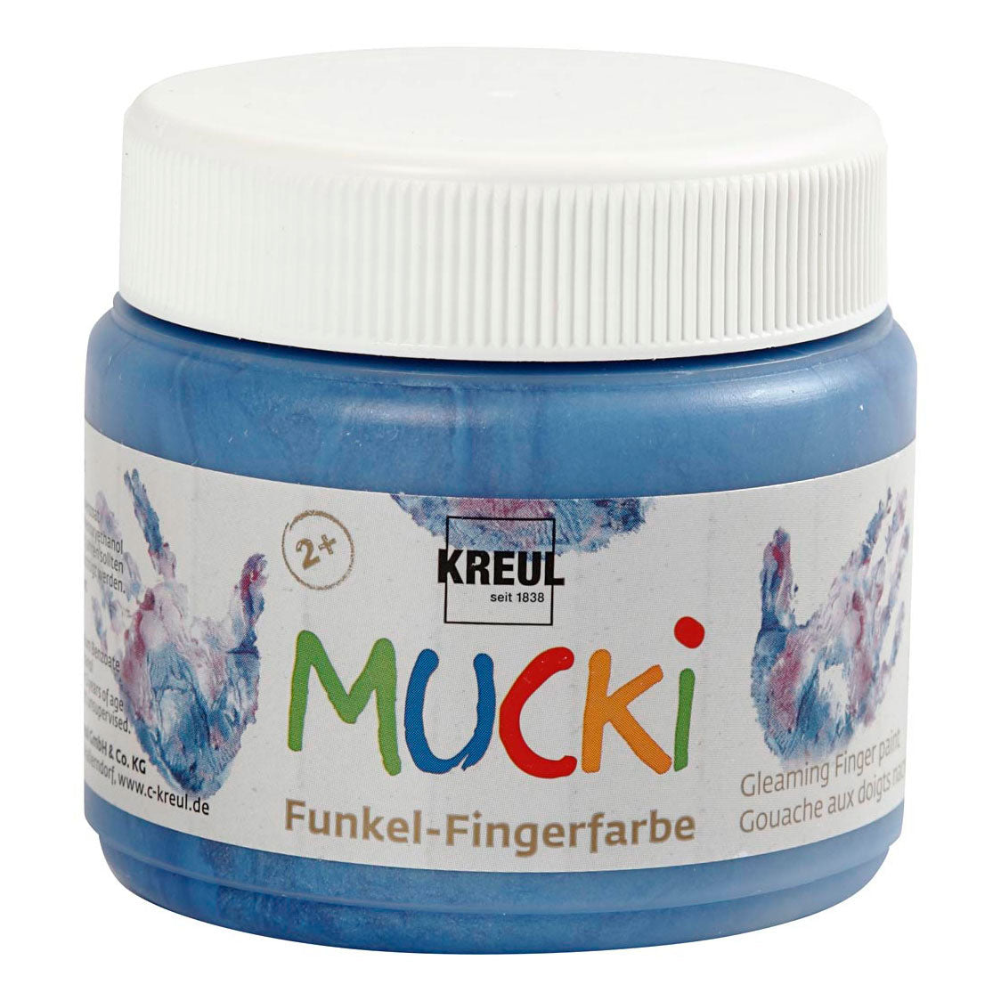 Kreativfirma Mucki Fingerfarbe - Blue Metallic, 150 ml