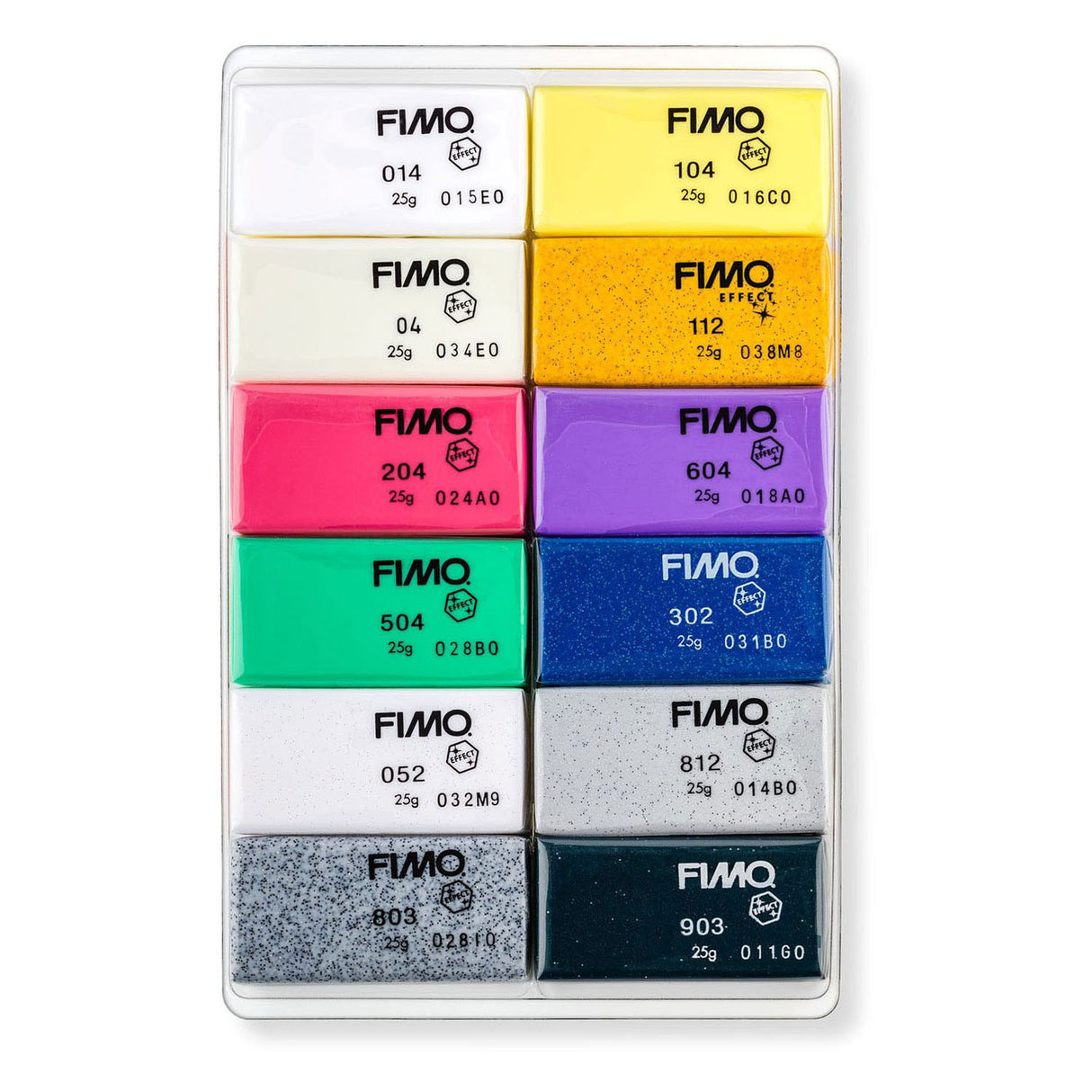 Kreativfirma Fimo Effekt Montage Ton verschiedene Farben, 12x25gram