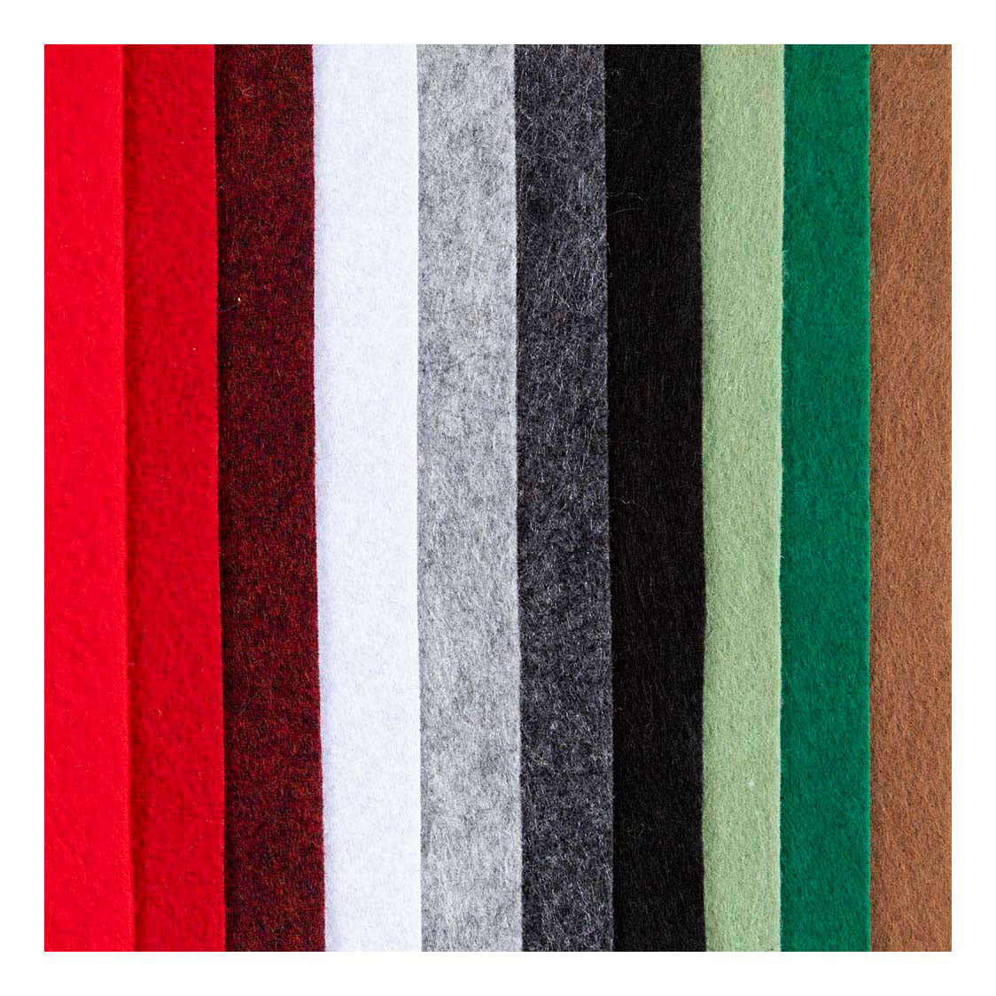 Creativ Company Hobbyfilz, A4, Blatt 210x297 mm, Stärke 2 mm, Weihnachtsfarbe, 10 Stück 1 Karton