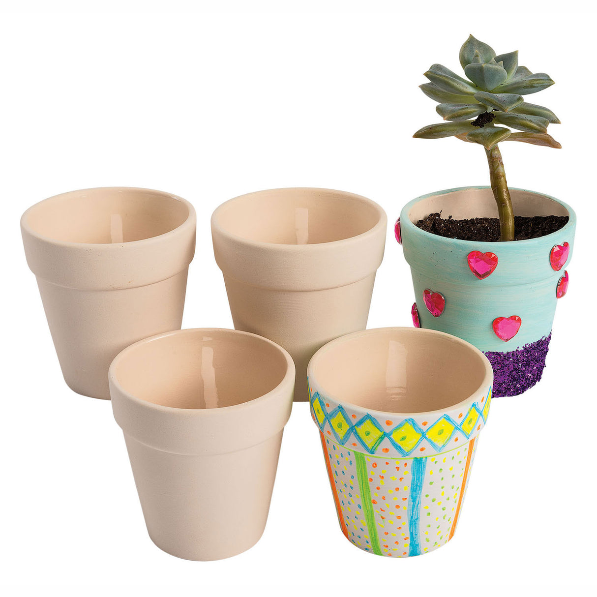 Farben – dekorieren Sie Ihren eigenen Keramik-Blumentopf. 12er-Set