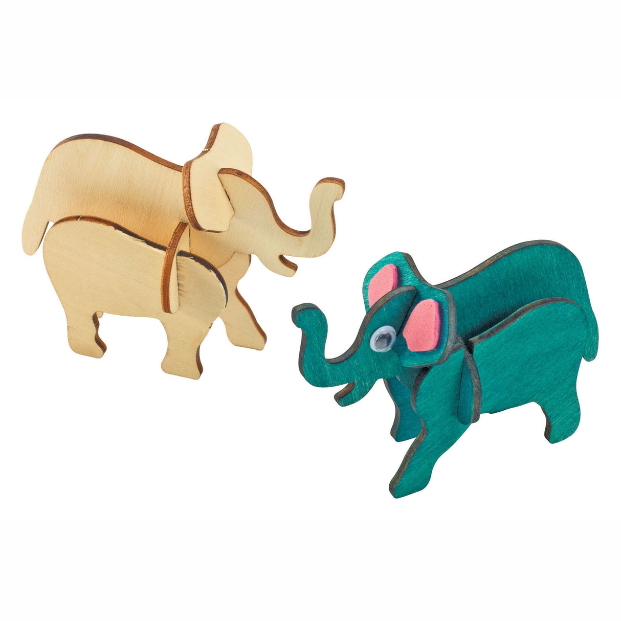 Farbgebiete Bouwpacket Houten 3d Dschungeltiere, 4 -Set von 4