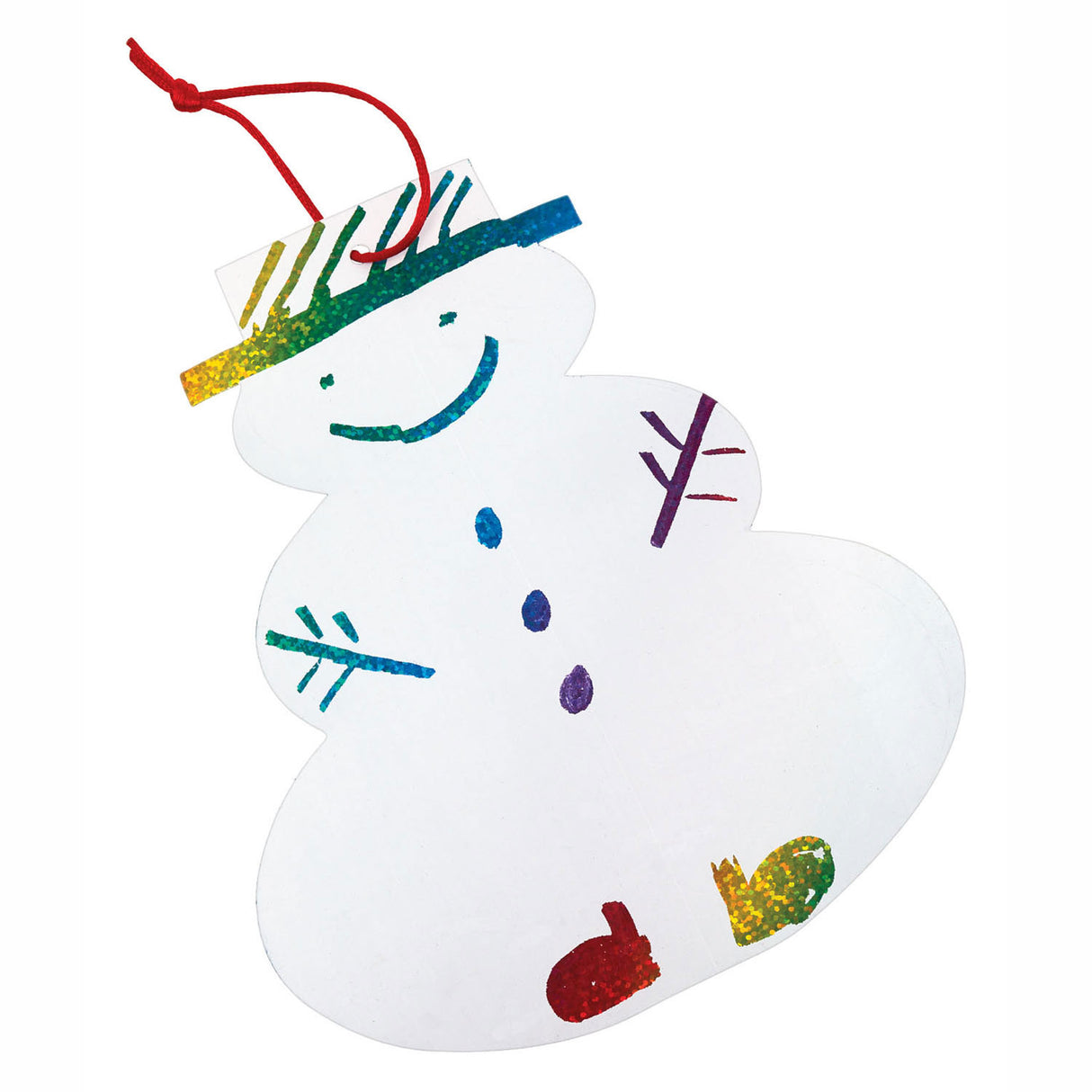 Colorations Rubbelkarten-Schneemann-Weihnachtsanhänger, 24er-Set