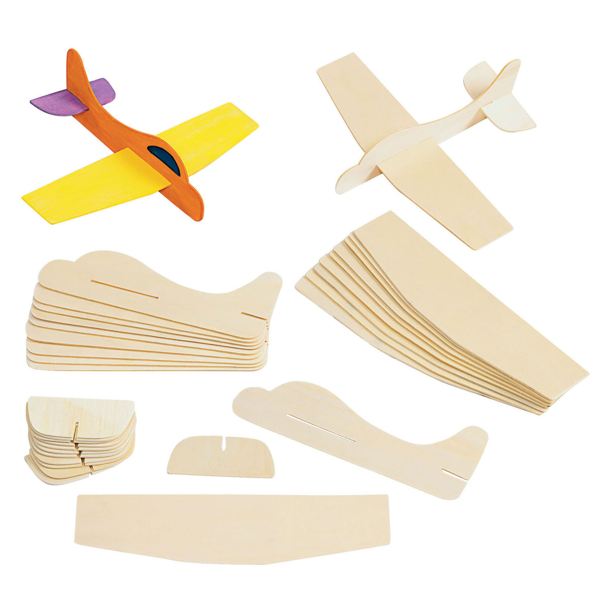 Färbung - Herstellung von Holzmodellflugzeugen, 12 -Set von 12