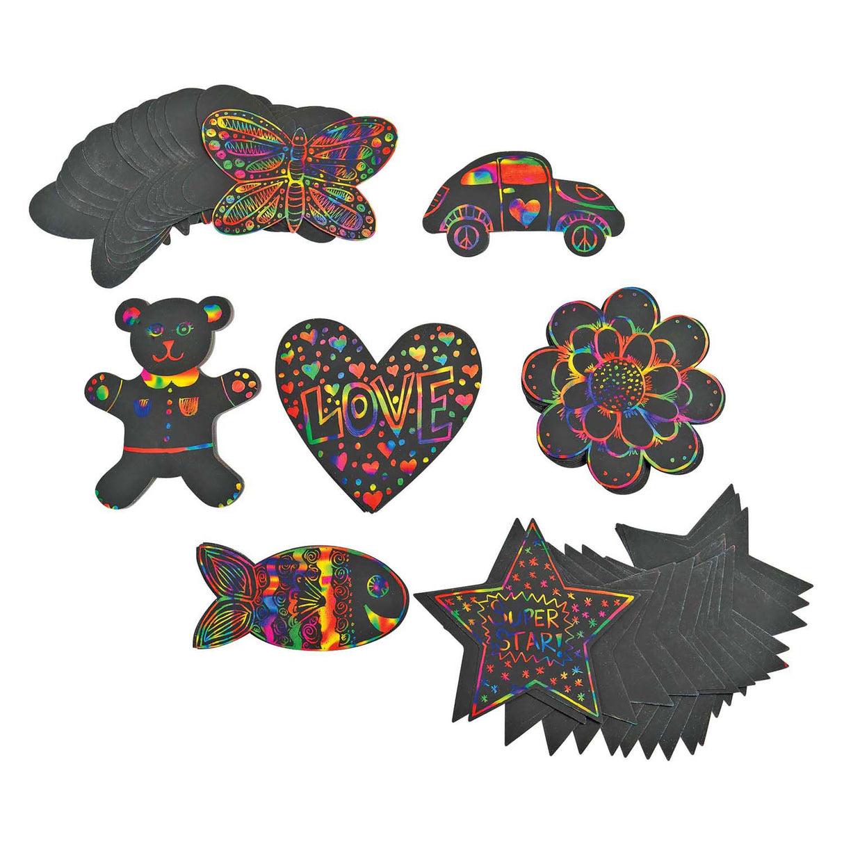 Colorationen - Rubbelfiguren-Formen, 98-tlg.