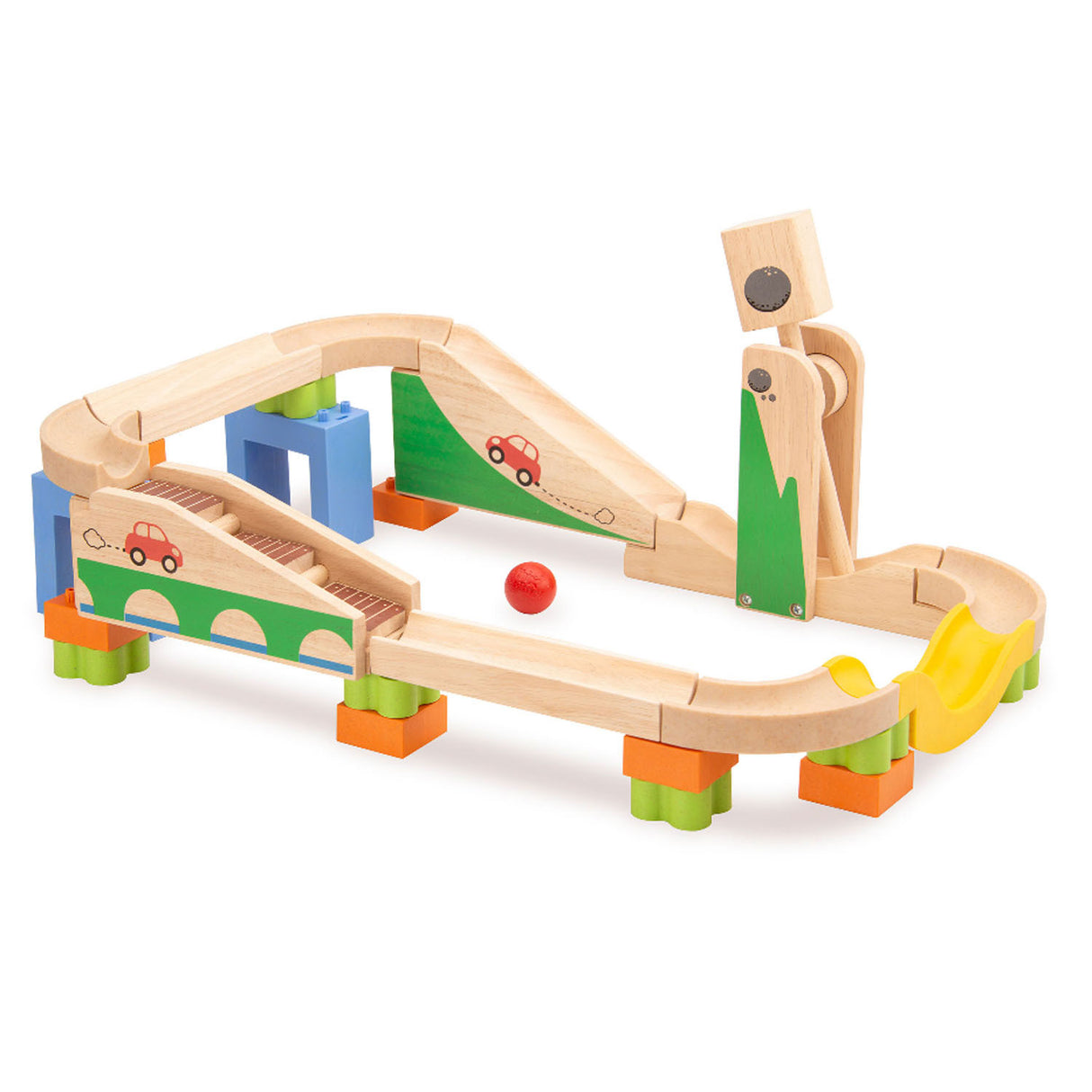 Wonderworld Holz-Marmorbahn-Boost-Up-Bahn