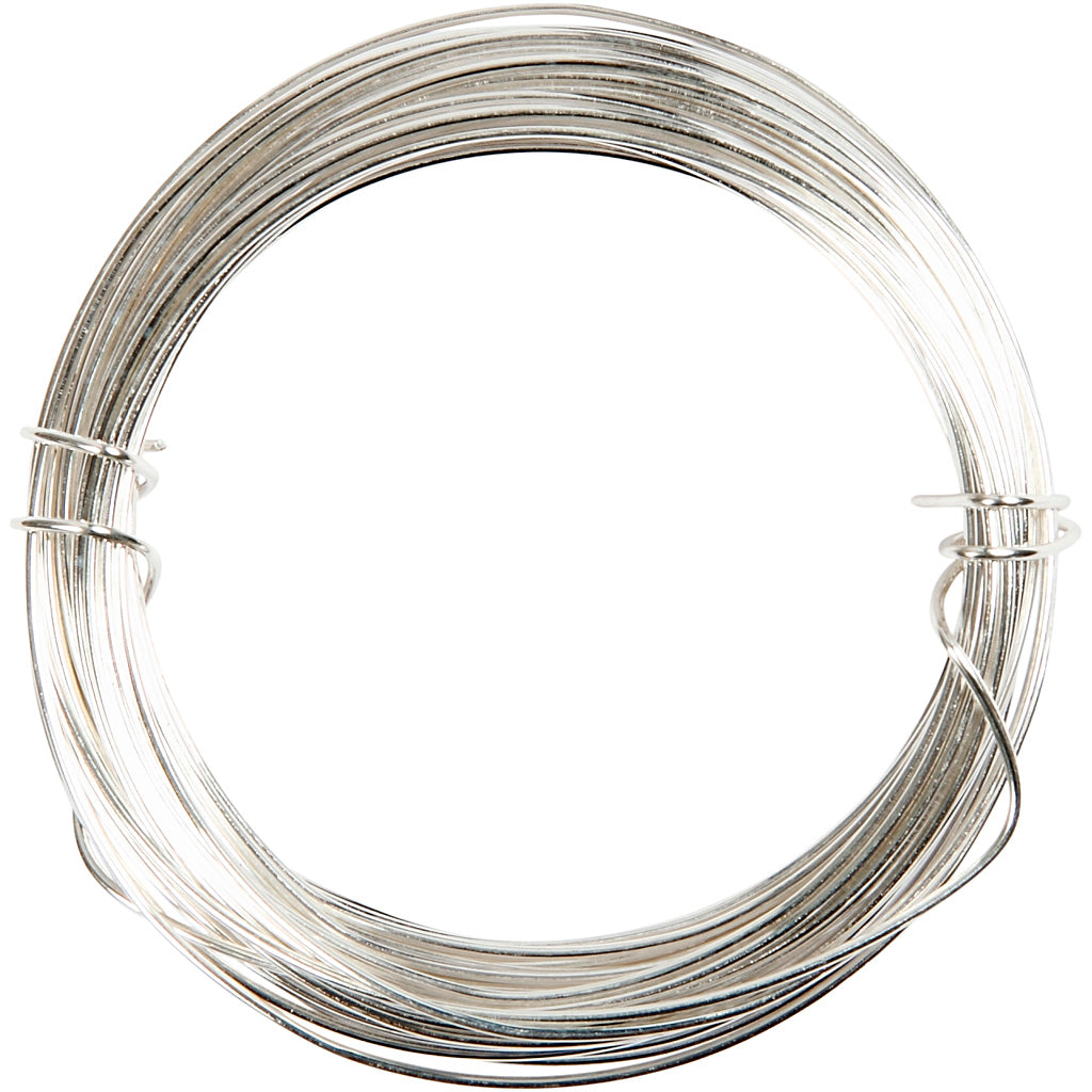 Creativ Company versilberter Draht, Stärke 0,8 mm, versilbert, 6 m 1 Rolle