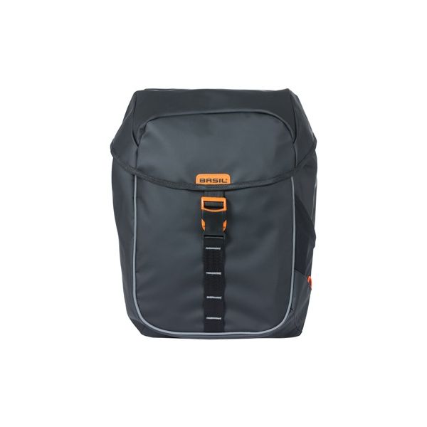 Basilikum Miles Tarpaulin - Doppelfahrradbeutel, wasserdicht, 34 l, Schwarzorange