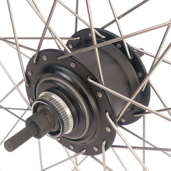 Shimano Hinterrad 28 Zoll Nexus 8 Nabe (schwarz) – ZAC19 Felge (schwarz) mit Edelstahlspeichen – für Scheibenbremse