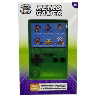 Erstaunlich coole Arcade-Spielekonsole mit Farbbildschirm 7 cm transparent grün | 2 Stk