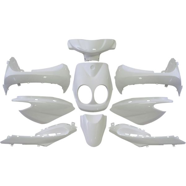 Kantenplatten-Set 9-teilig für Yamaha Neos – von 2008 bis 2011 – 2- und 4-Takt-Modell – glänzend weiß