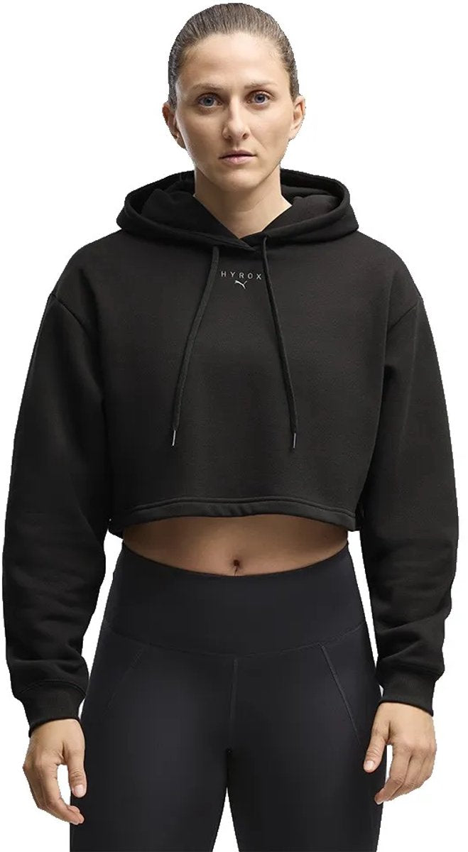 Puma x hyrox heavyweight hoodie zwart s vrouw