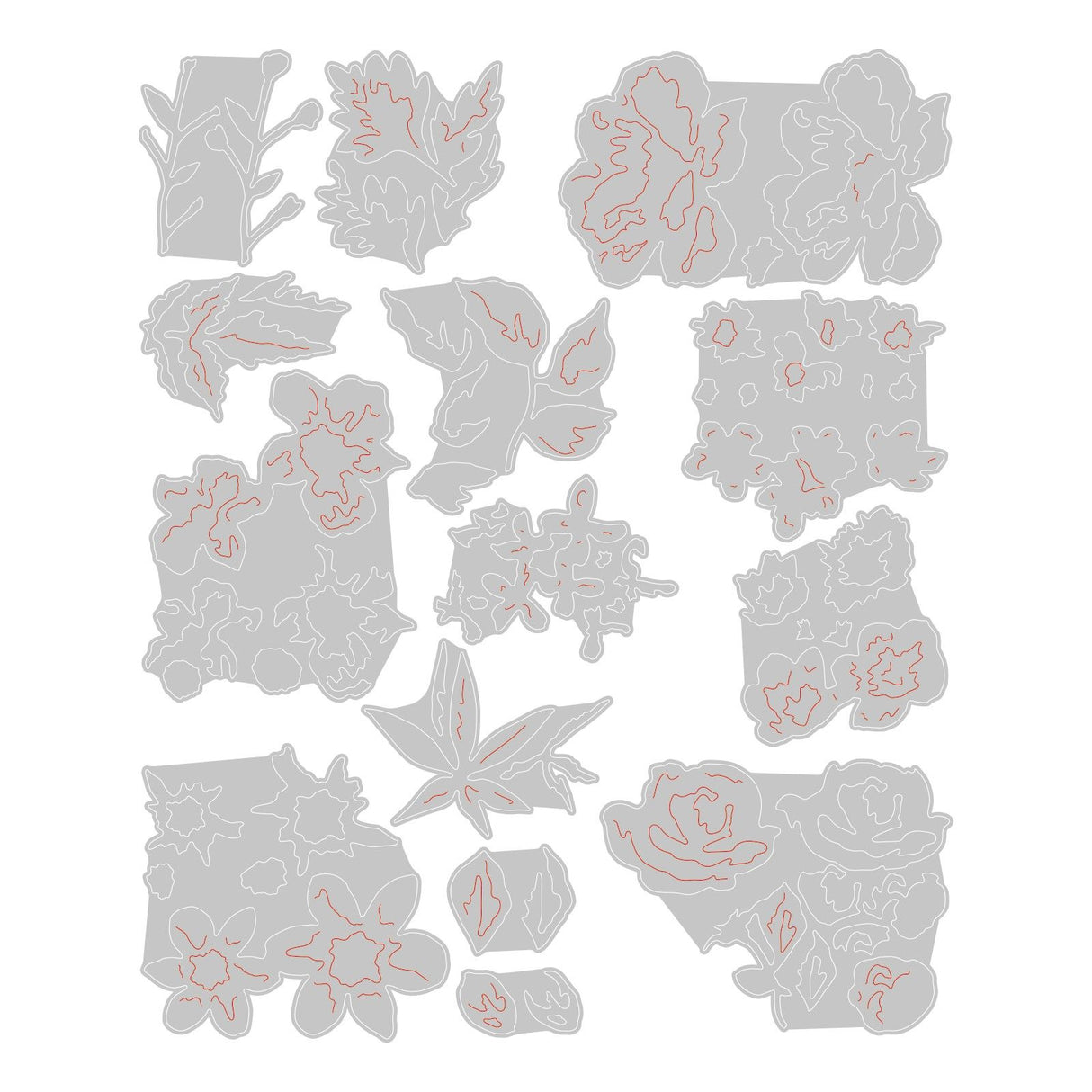 Sizzix • tim holtz thinlits die set brushstroke flowers mini 14pcs