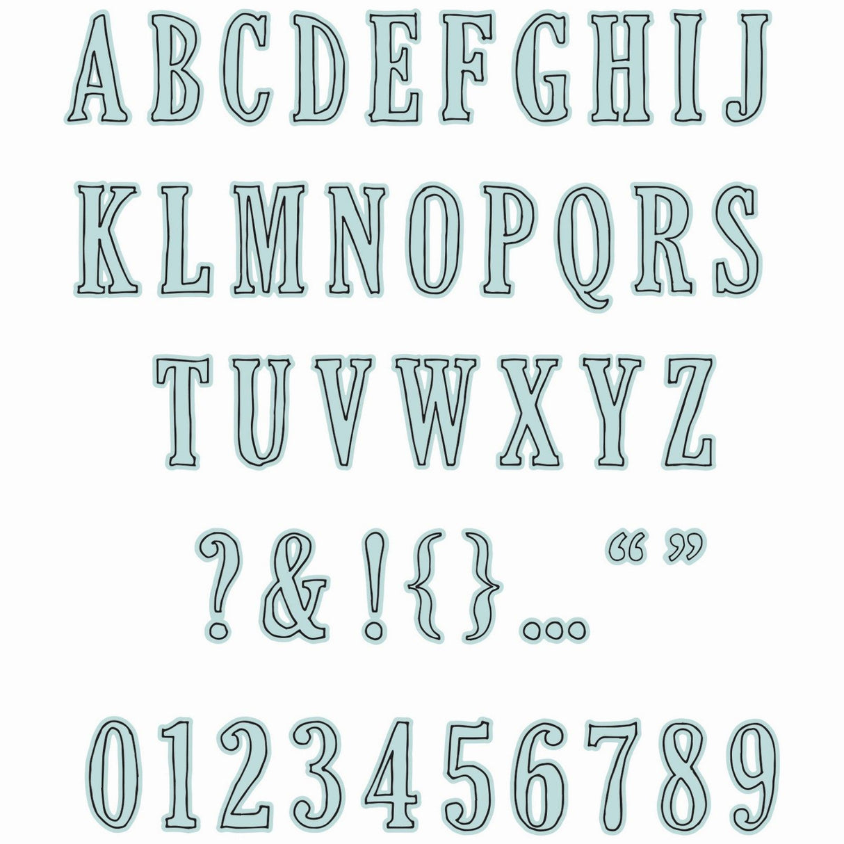 Sizzix • clear stamps with framelits fine line alpha 01 60pcs