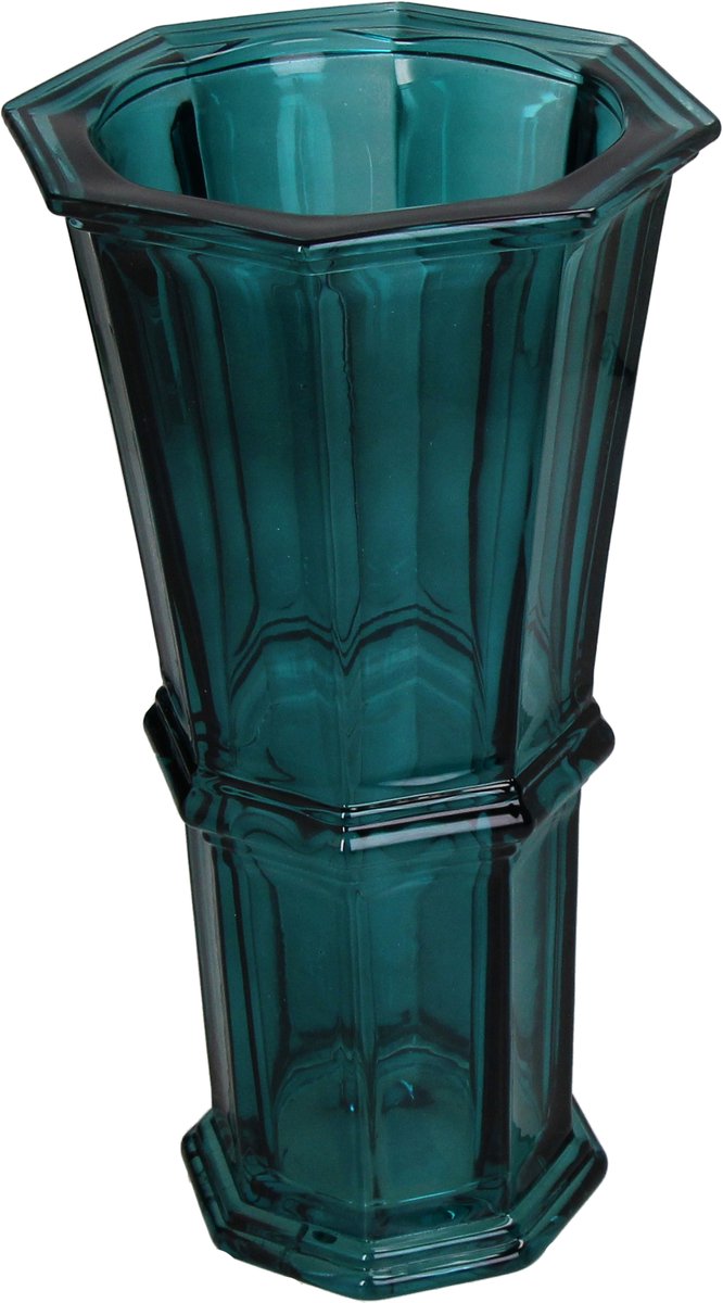 Hd collection vaas glas petrol 15x15x28cm