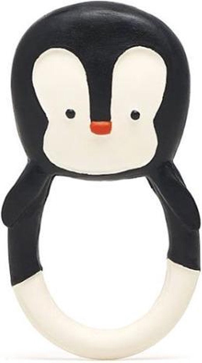 Lanco Toys Lanco Beißring aus Gummi – Nui der Pinguin – Schwarz – Weiß