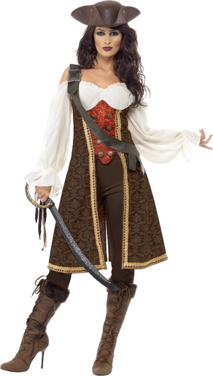 Vegaoo brauner Piratenanzug für Damen – Fasching – Größe S
