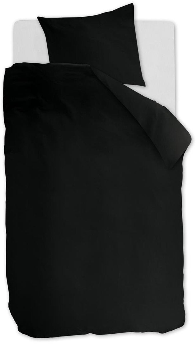 Ambiante cotton uni dekbedovertrek - effen - eenpersoons - 140x200 220 - zwart