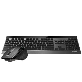 Rapoo 9900m kabelloses, ultraschlankes Multimode-Schreibtischset in Schwarz