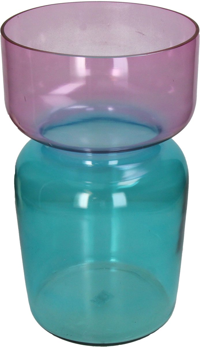 Hd collection vase two tone glass multi 21x21x35