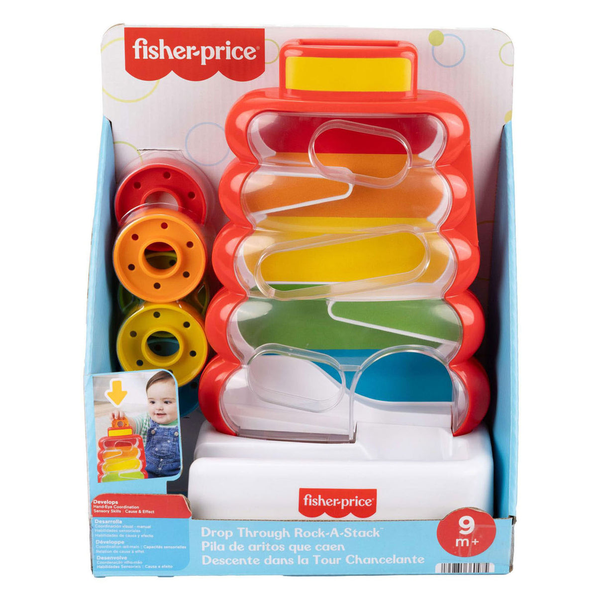 Fisher-Price-Rollringe im wackeligen Stapelturm