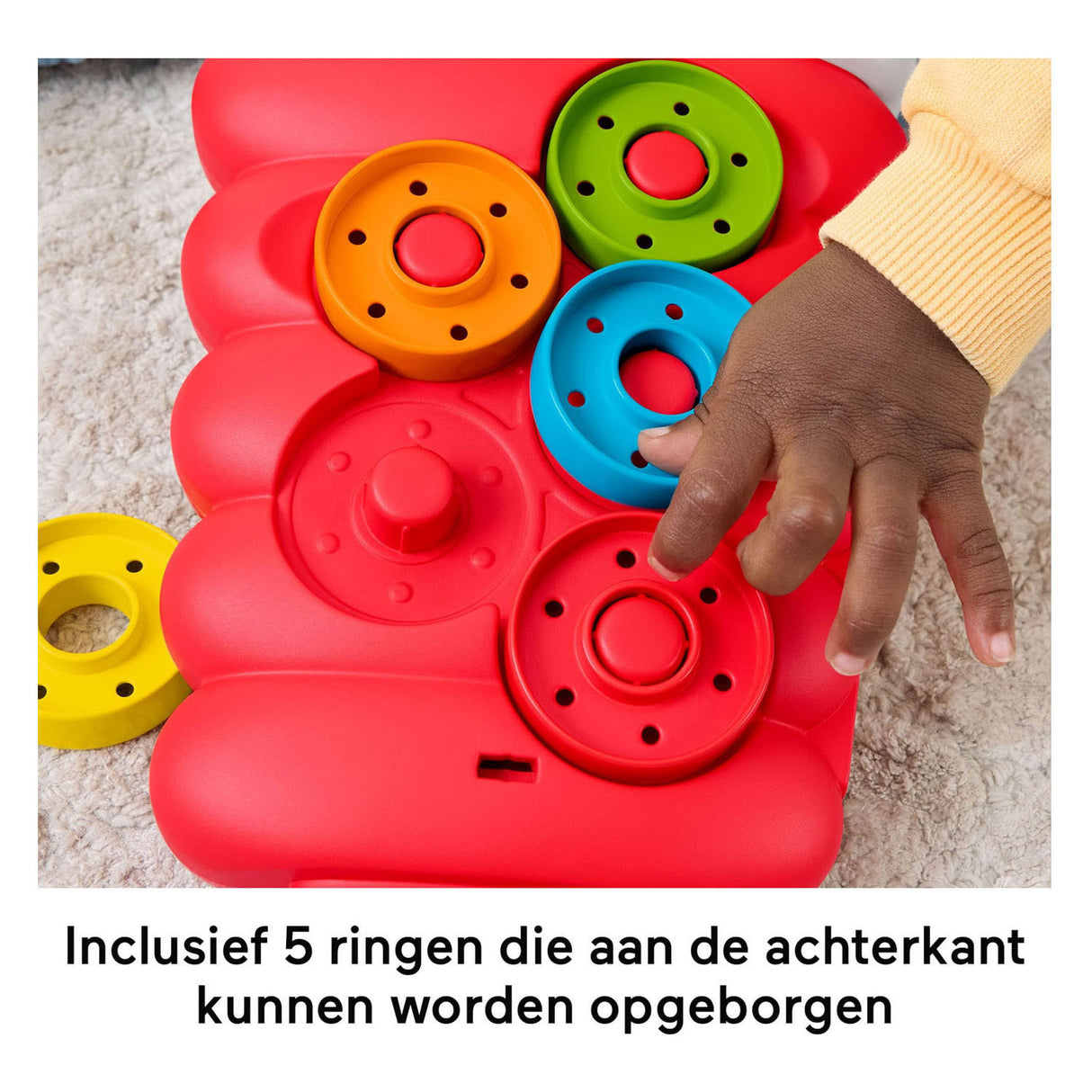Fisher-Price-Rollringe im wackeligen Stapelturm