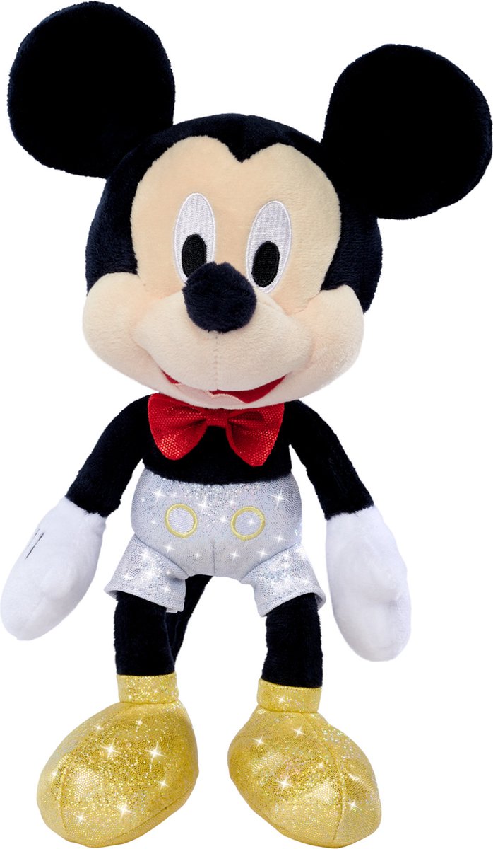 Simba Toys Plüsch – Disney Disney – 100 Jahre Jubiläum – glitzernde Micky Maus – 25 cm – Kuscheltier
