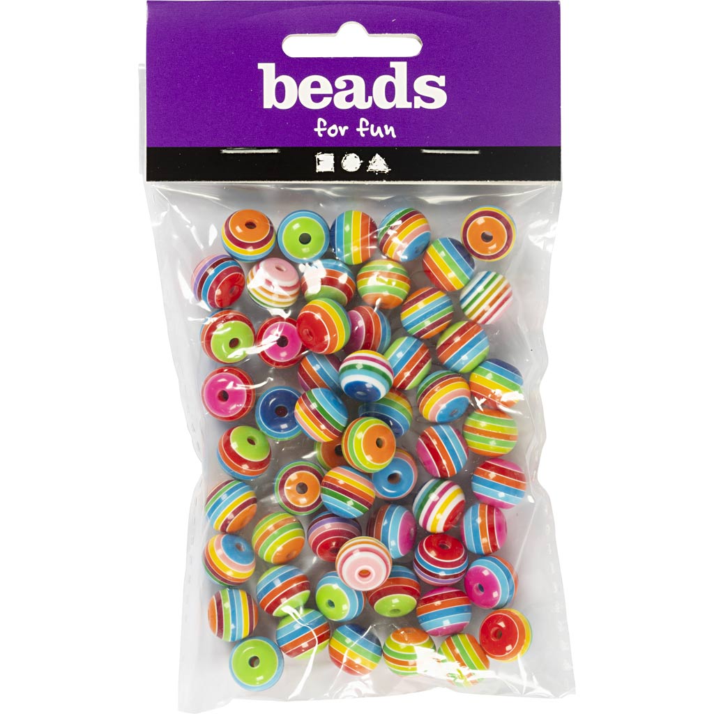 Creativ Company Perlen Regenbogen Multi Mix, 50 Stk.