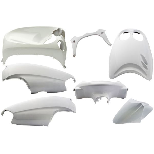 Kantenplatten-Set 7-teilig für Yamaha Neos von 2002 bis 2008 mit digitalem Cockpick – weiß glänzend
