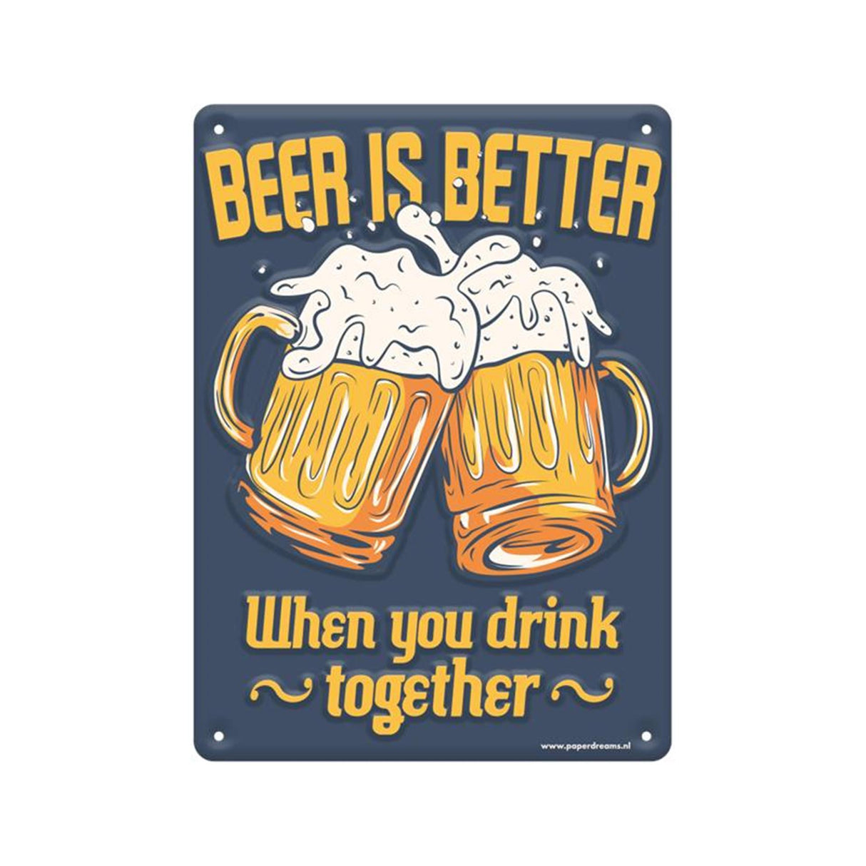 Paperdreams-Textschild aus Metall – Bier ist besser