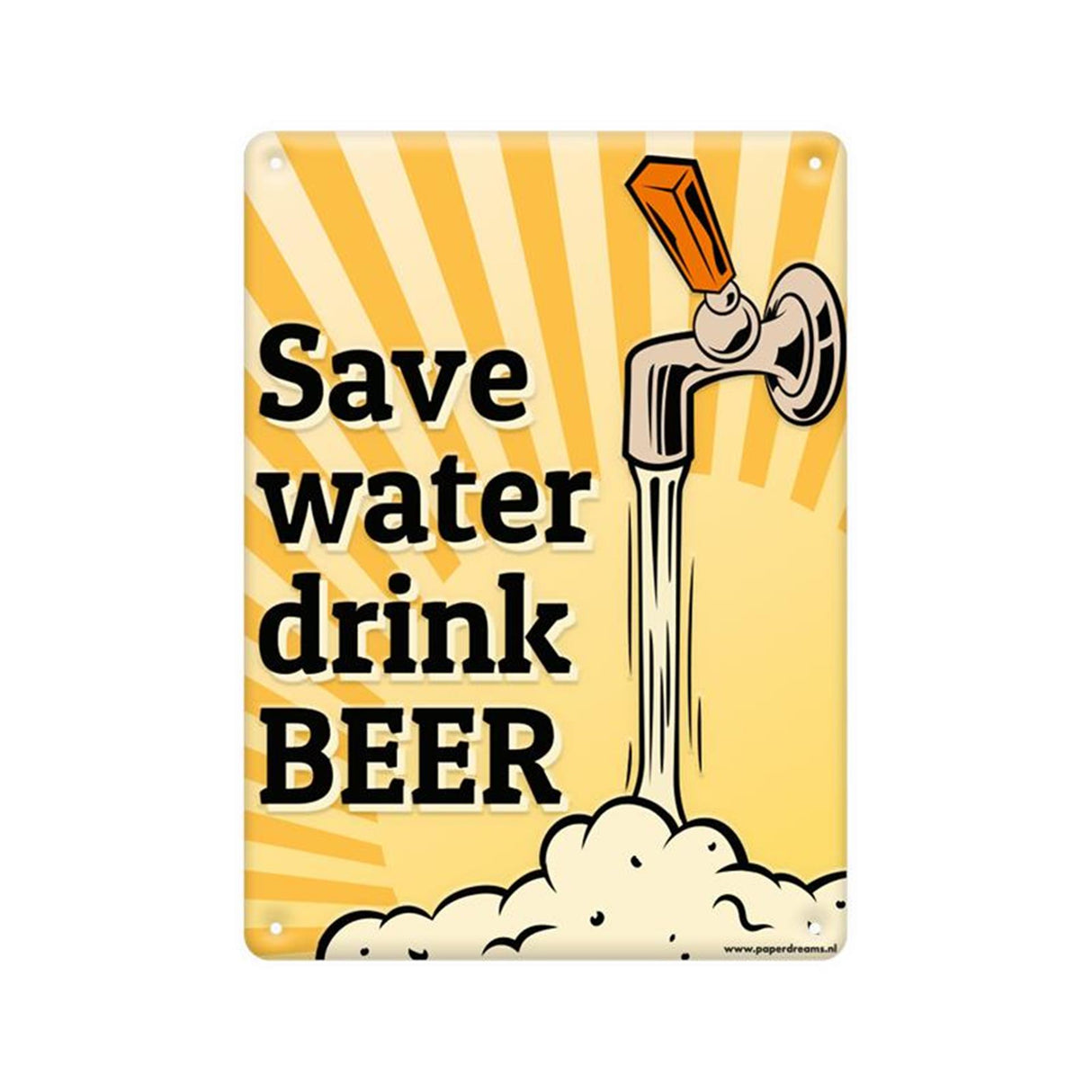Paperdreams Textschild aus Metall – Wasser sparen