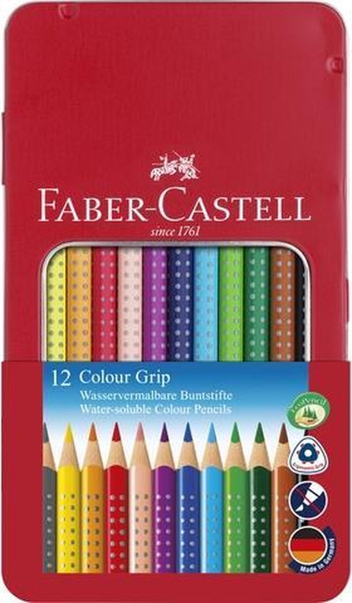 Faber-Castell Buntstifte – Farbgriff – Dose mit 12 Stück – fc-112413