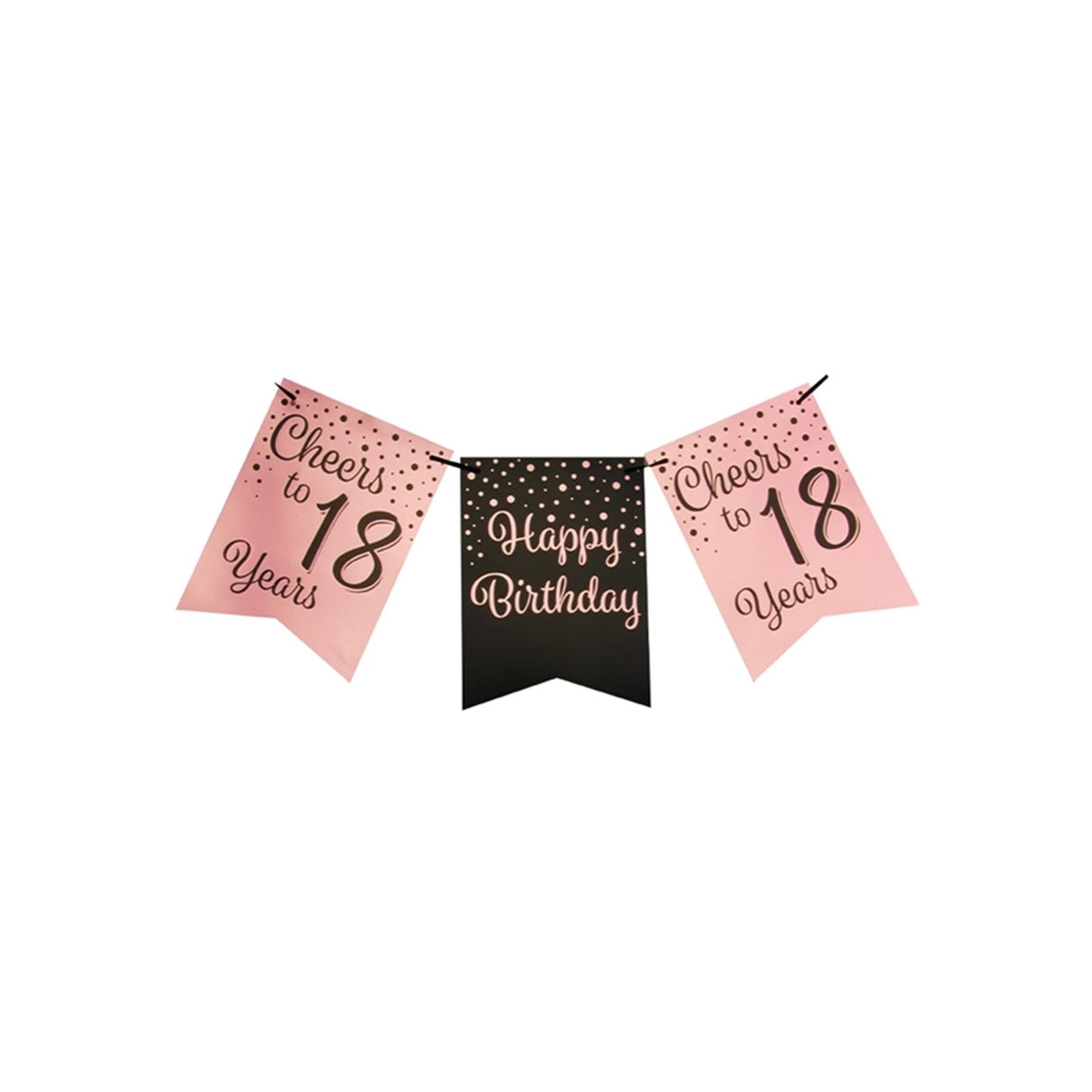 Paperdreams Fahnengirlande rosa schwarz – 18