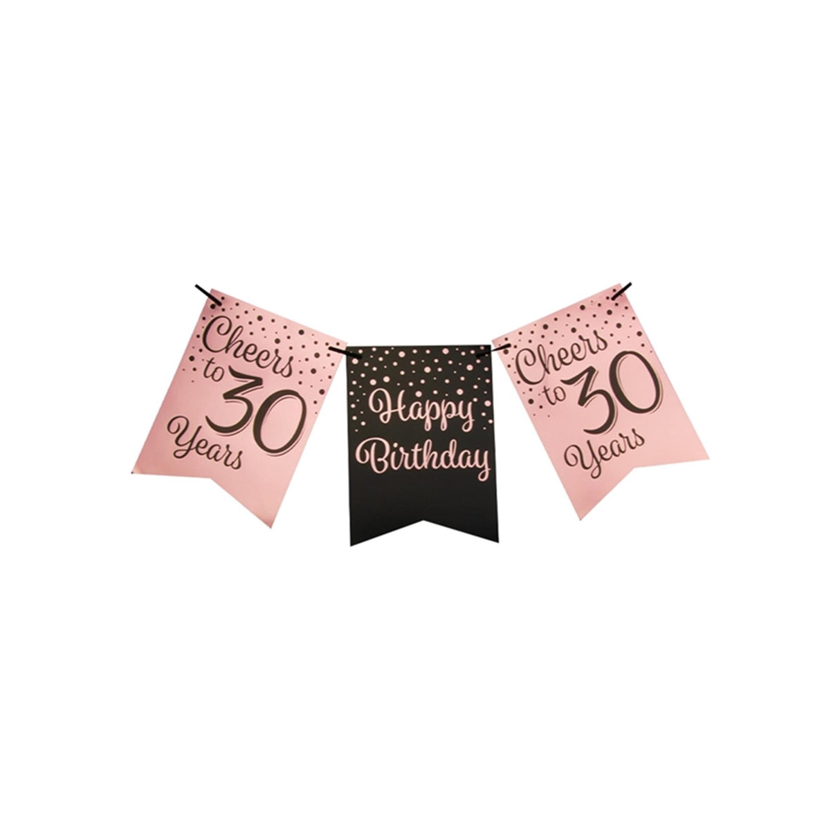 Paperdreams Flaggengirlande rosa schwarz – 30