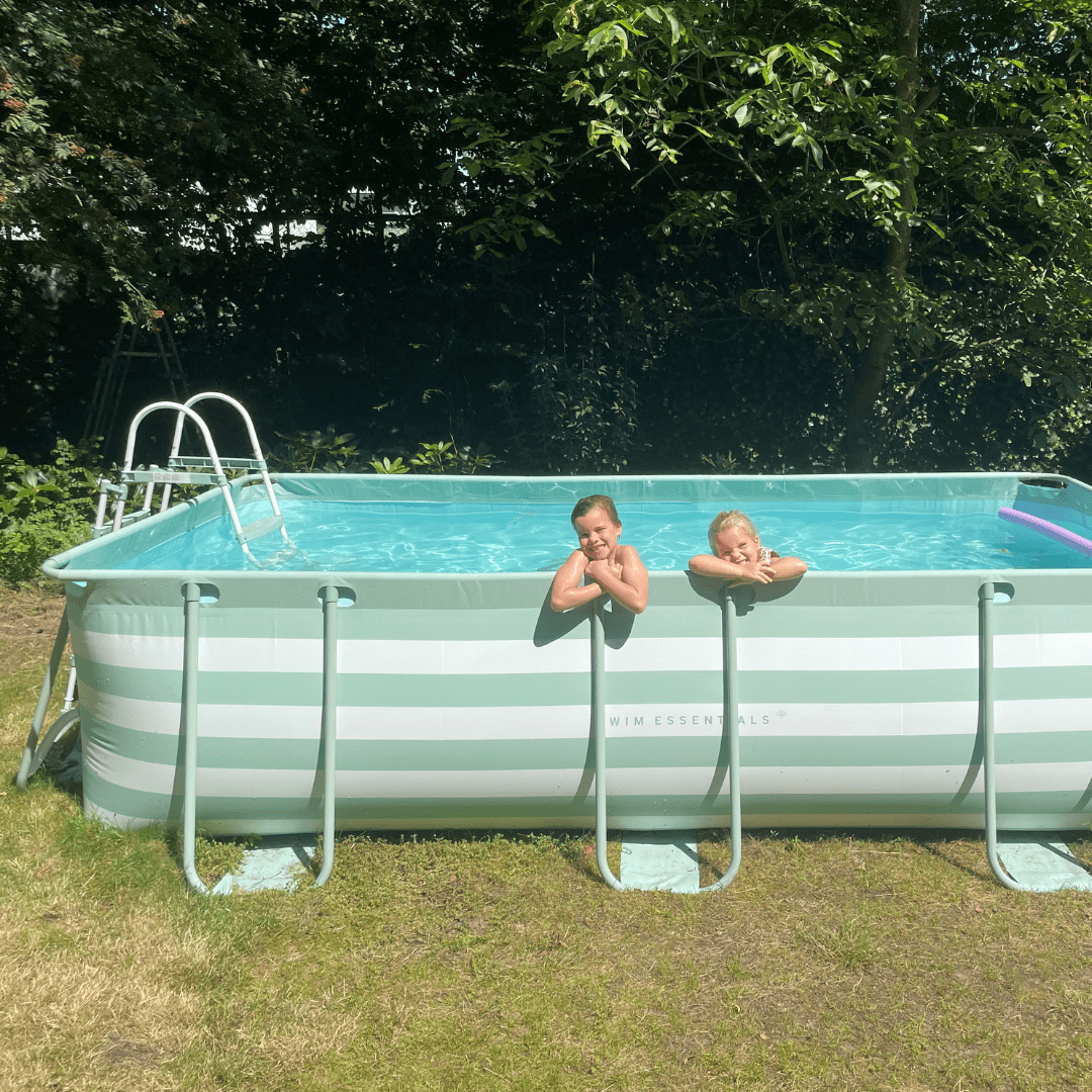 Essenz | Grün-weißes oberirdisches Schwimmbad 400x200x100 cm