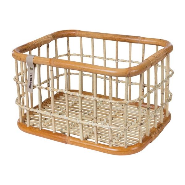 Basil Green Life - Rattan Fahrradkorb - groß - zuerst - natürlich braun