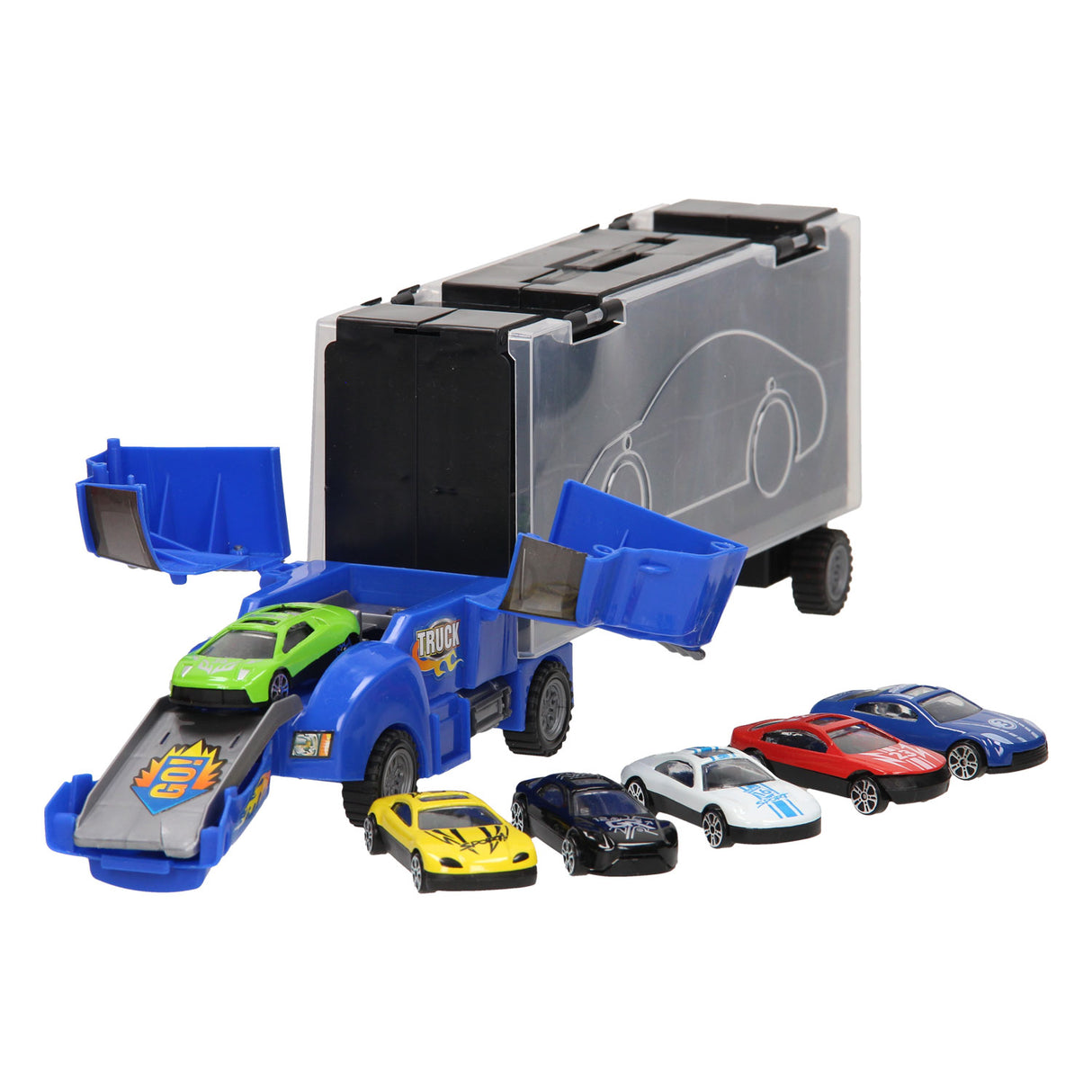 Autotransporter speichern - blau